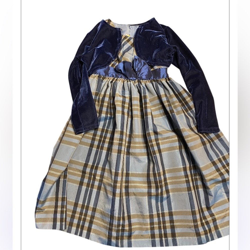 Ashley Ann sleeveless dress with velvet jacket. Size girls 7.